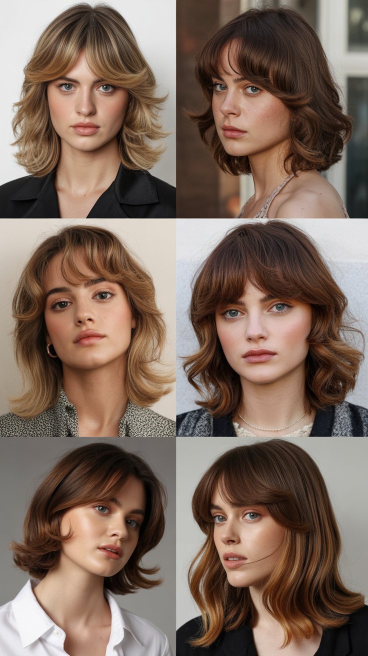 26 Trending Medium-Length Hairstyles with Curtain Bangs Everyone Loves
