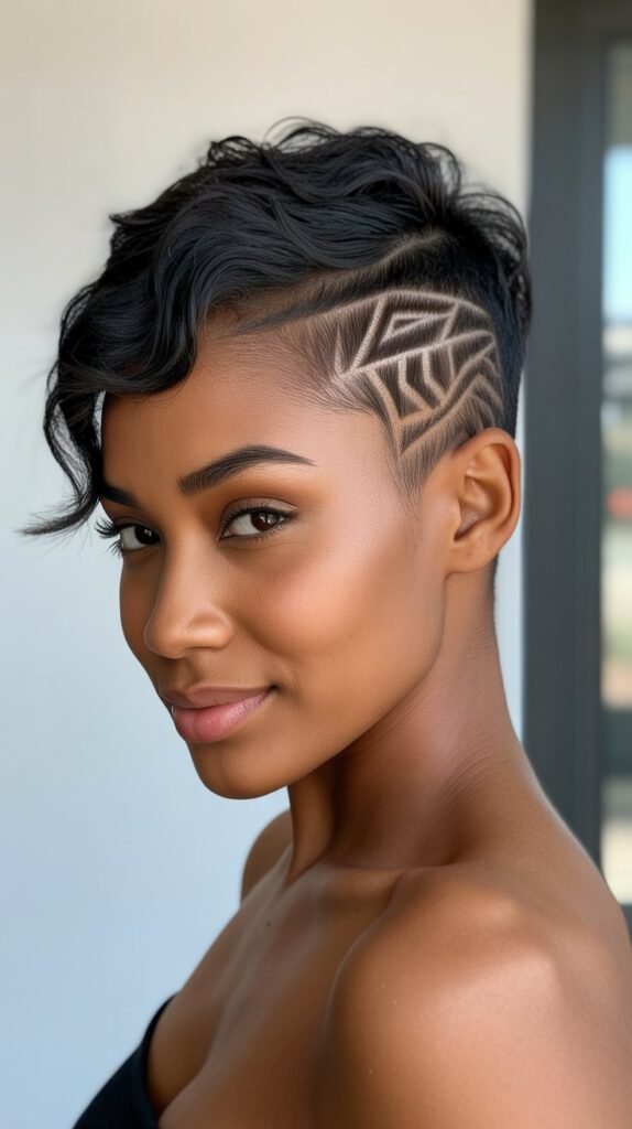 The Pixie with Shaved Designs