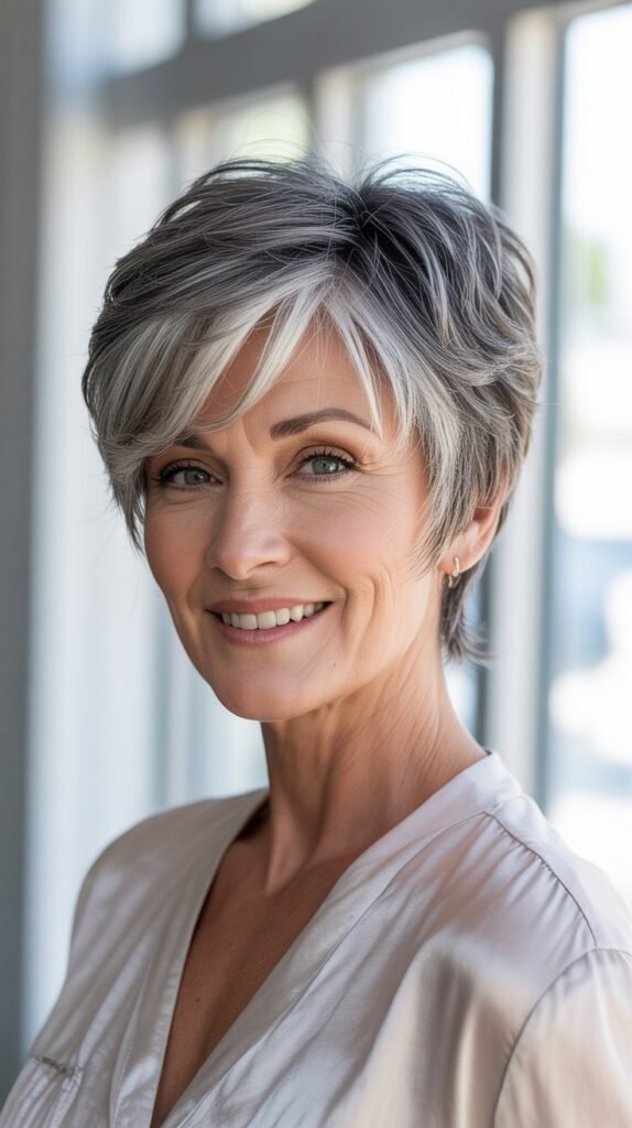 Layered Pixie with Long Bangs