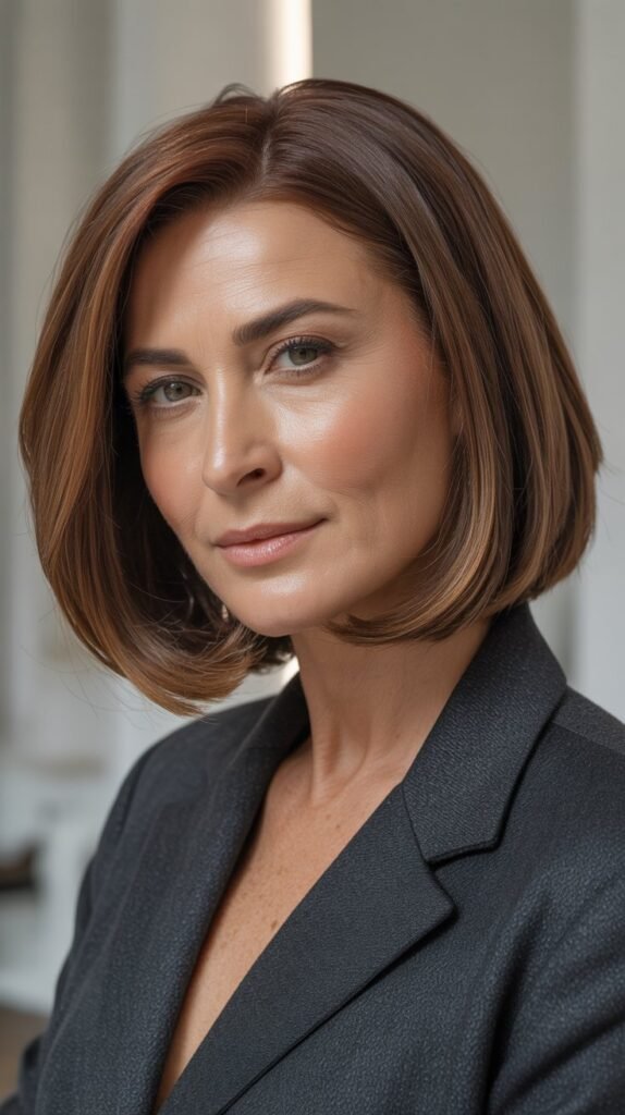 Shoulder-Length Bob with Blunt Ends