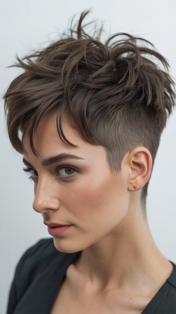 Choppy Pixie With Shaved Sides