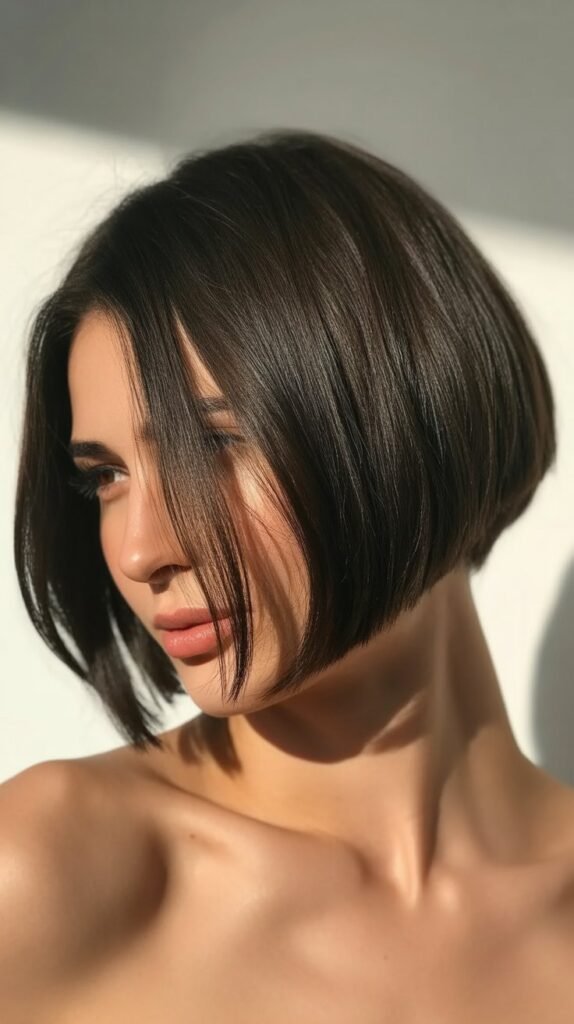 French Bob with Deep Side Part