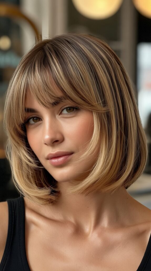 French Bob with Curtain Bangs