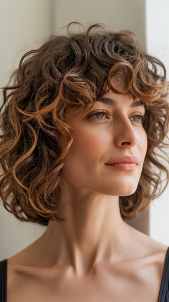 Curly Messy French Bob