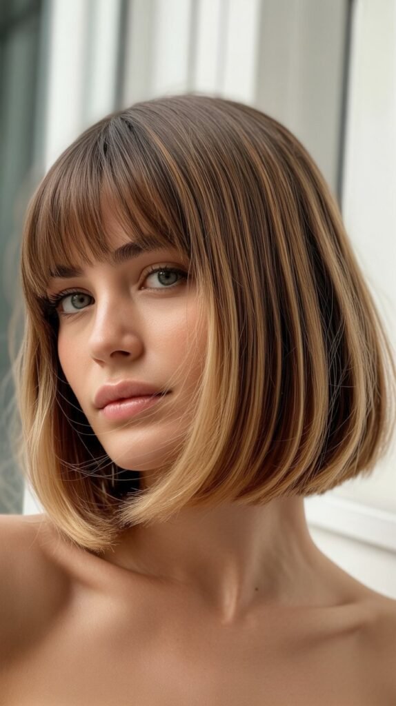 French Bob with Curtain Bangs