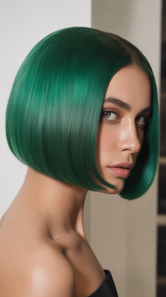 Blunt French Bob with Bold Color