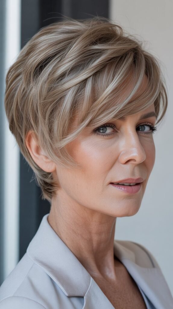 Side-Swept Fringe with Pixie Undercut