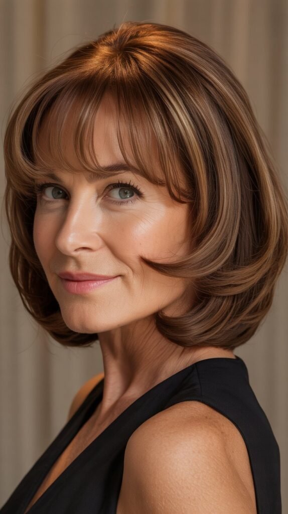 Arched Bangs with Rounded Bob