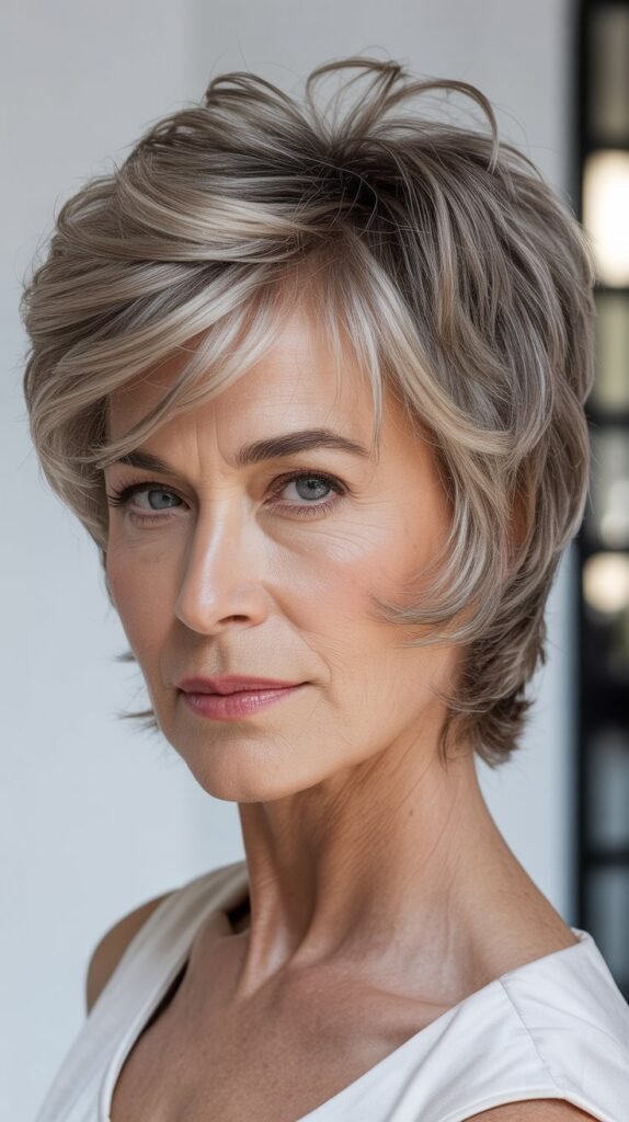 Tousled Crop with Piecey Texture