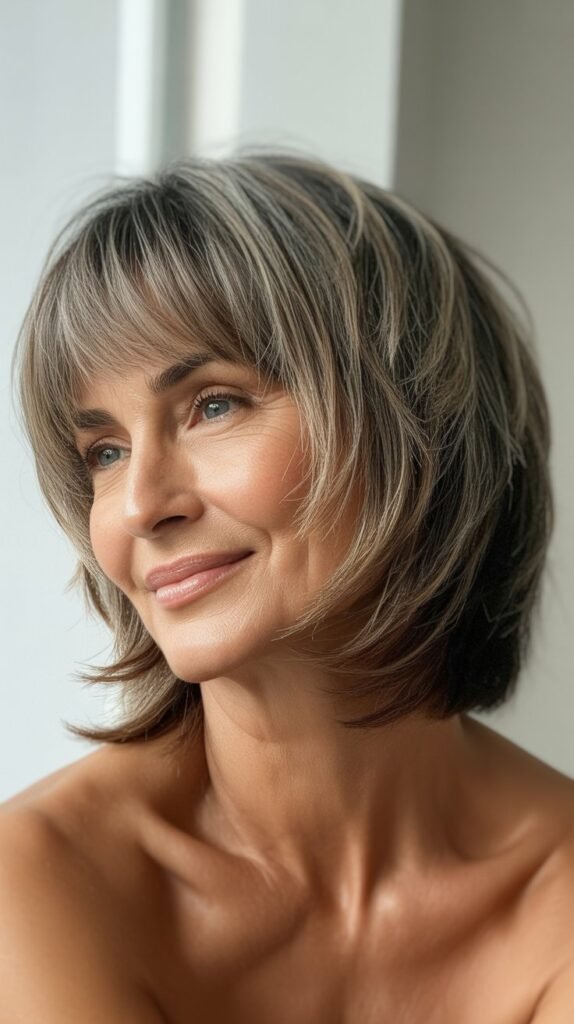  Razored Bangs with Choppy Bob