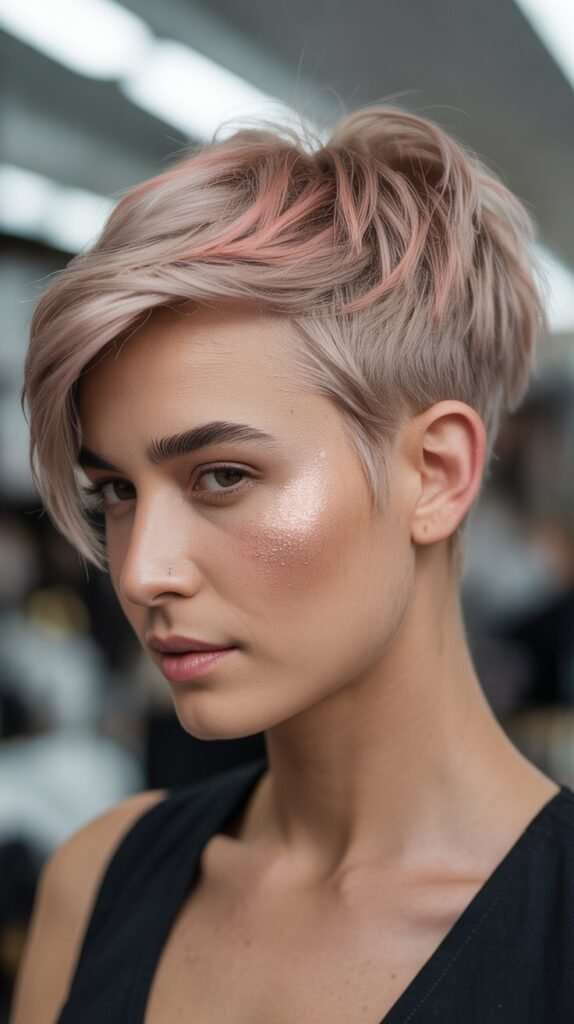 Rose Gold Highlights for Feminine Touch