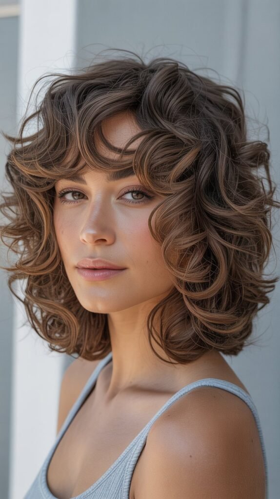 Curly Shag with Bangs