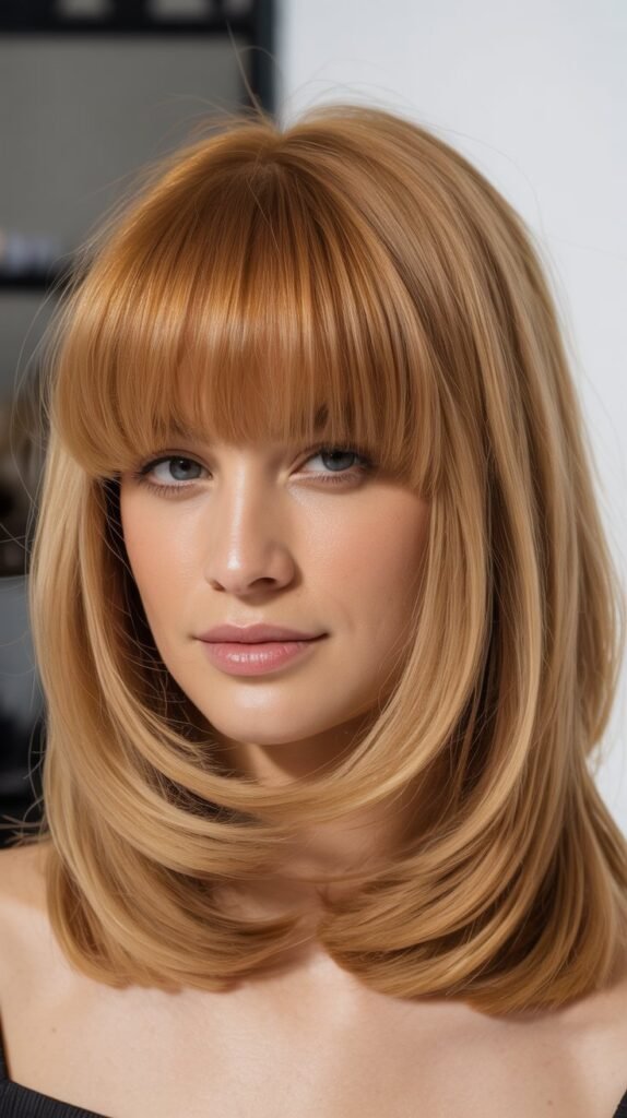 Layered Bob with Full Thick Bangs