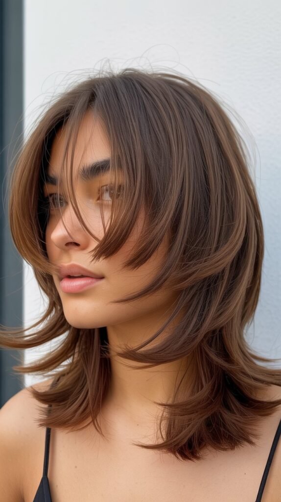 Shag with Piece-y Curtain Bangs