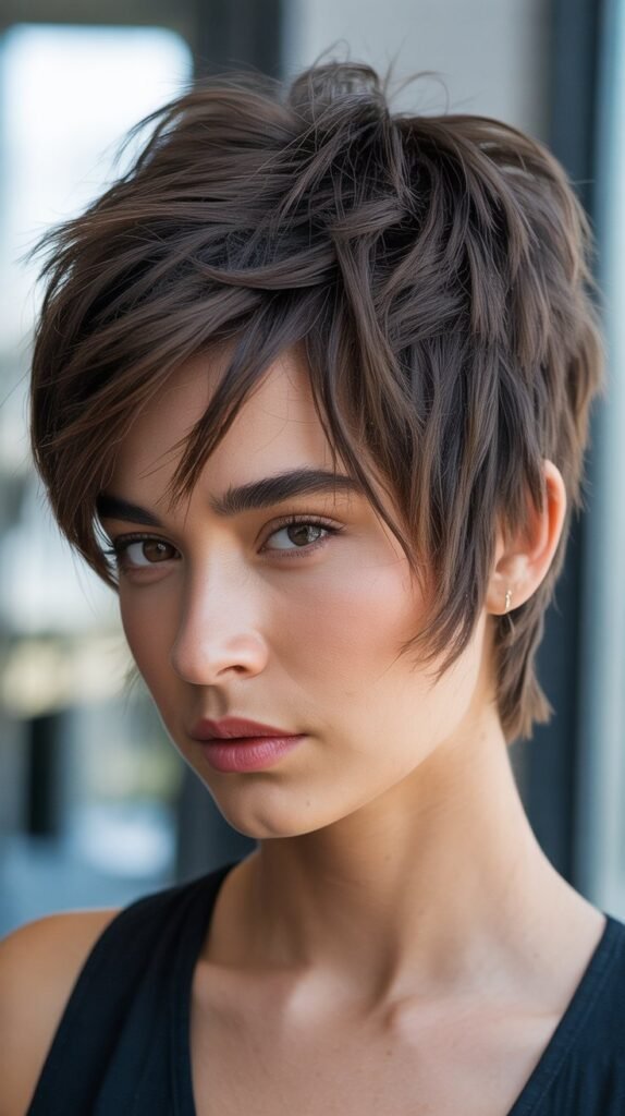 Choppy Pixie For Round Faces