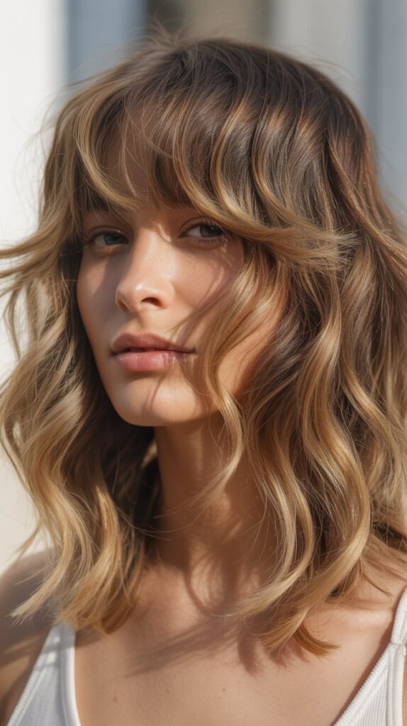 Piecey Bangs With Beachy Waves