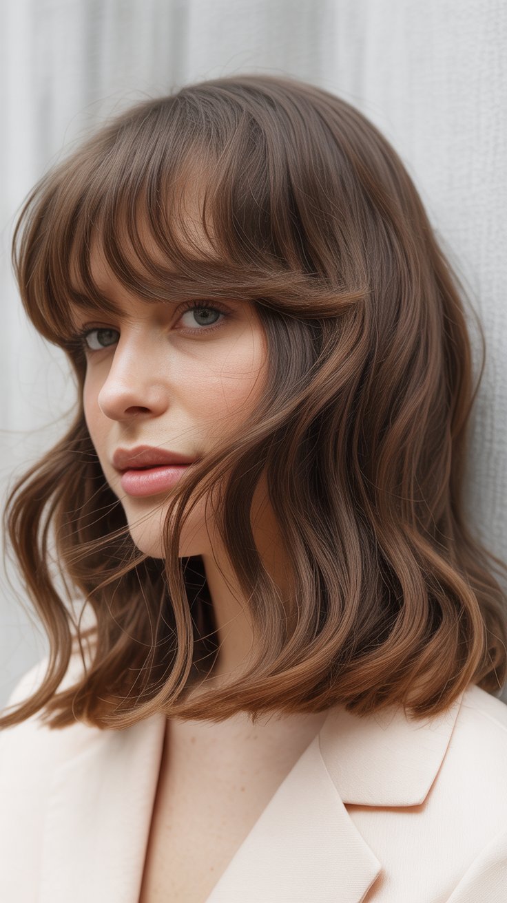 Medium-Length Haircuts With Bangs That Are Super Trendy Right Now