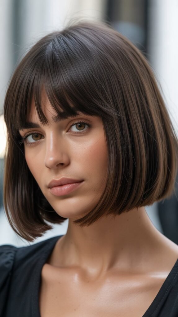 French Bob with Curtain Bangs