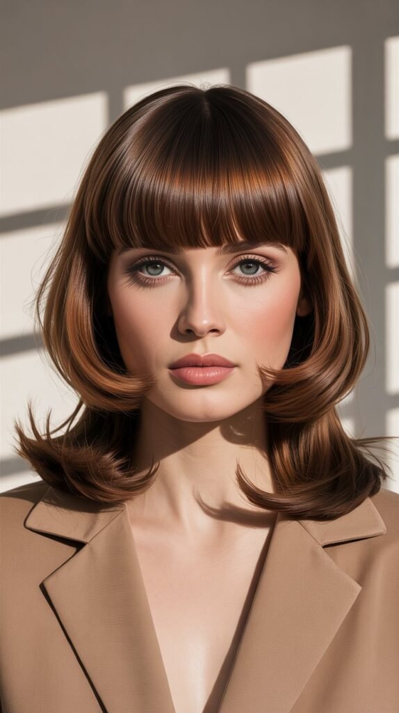 Retro-Inspired Heavy Bangs