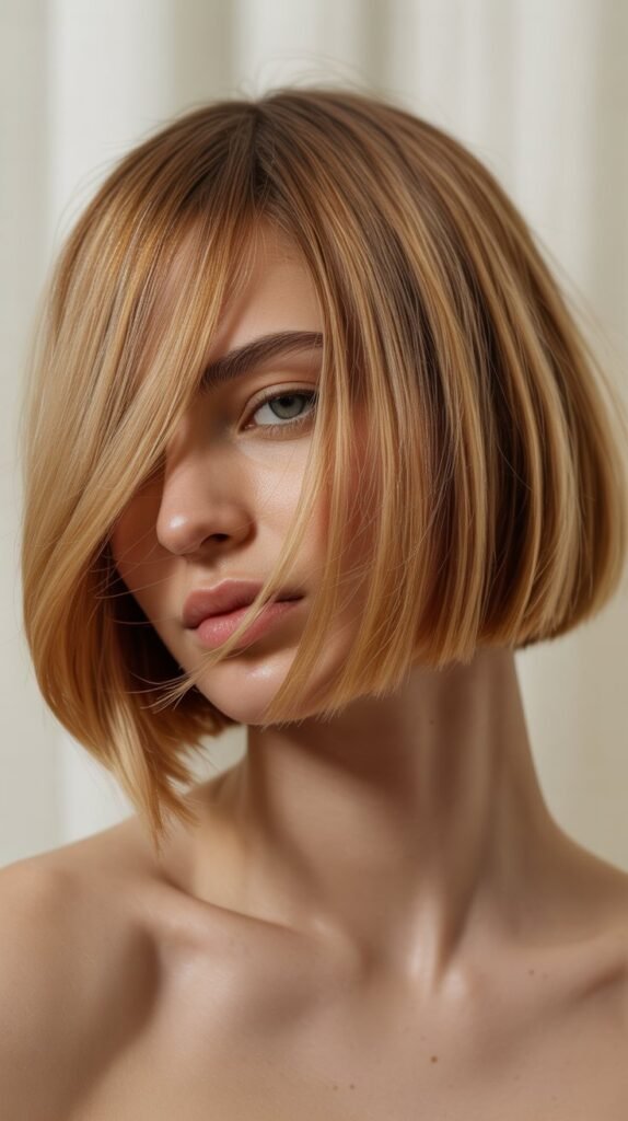 French Bob with Side-Swept Bangs