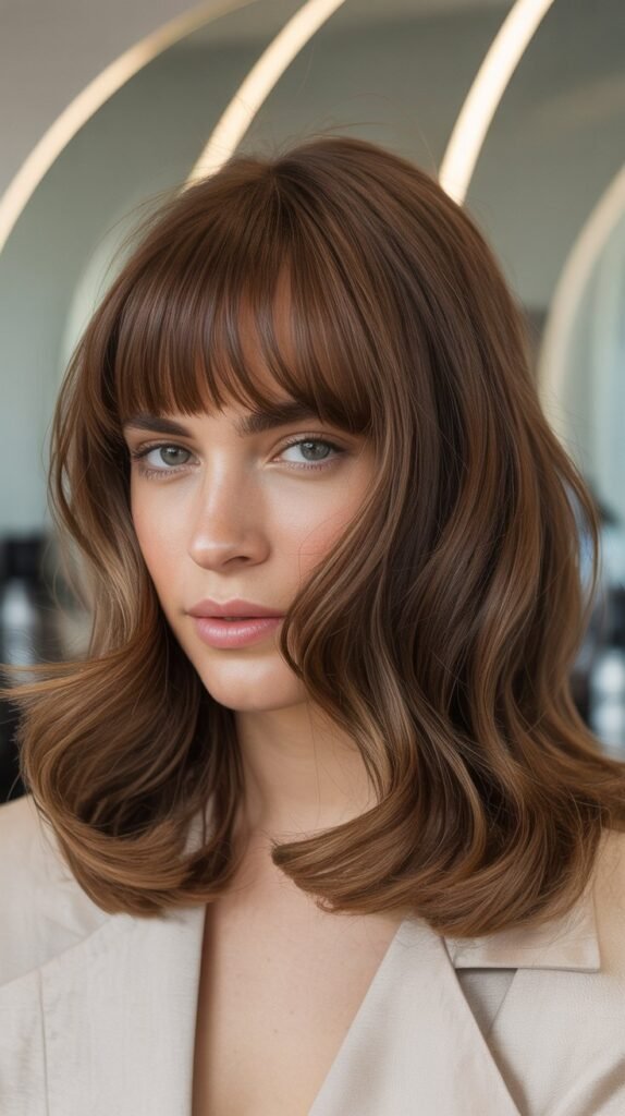 Gorgeous Medium-Length Hair With Bangs Ideas for a Modern Update