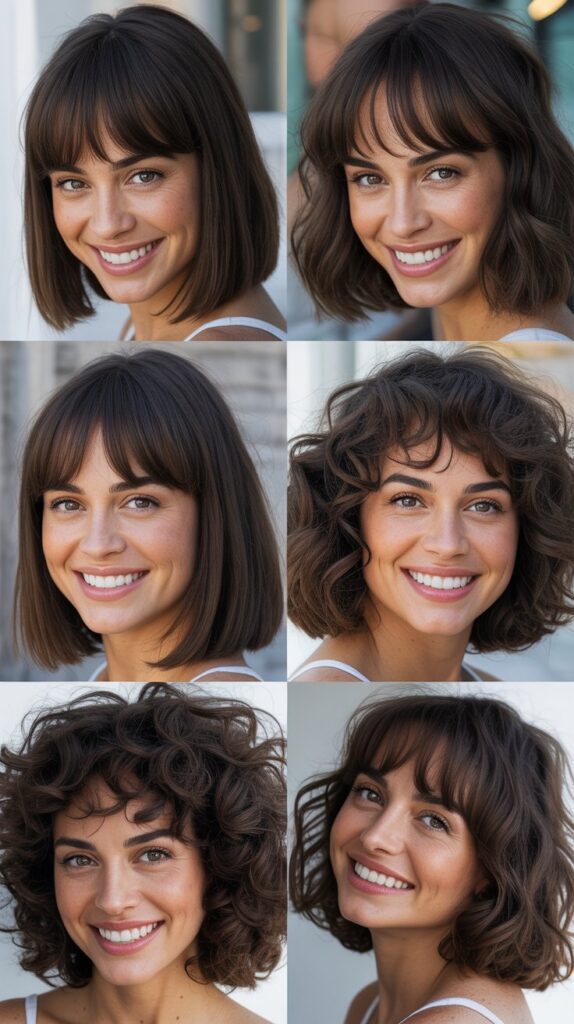 Curtain Bangs with Lob