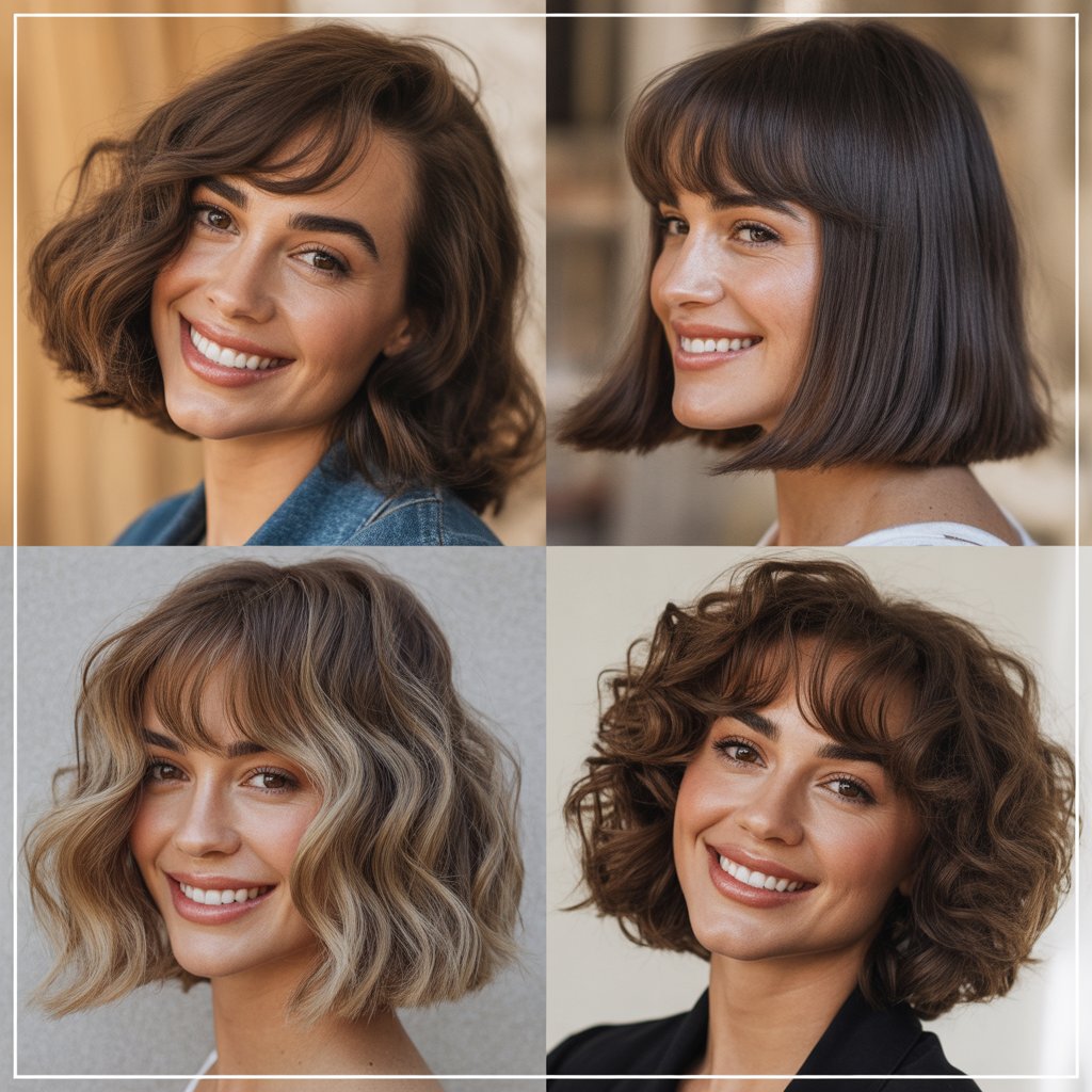 Shoulder-Grazing Bob with Long Sweeping Bangs