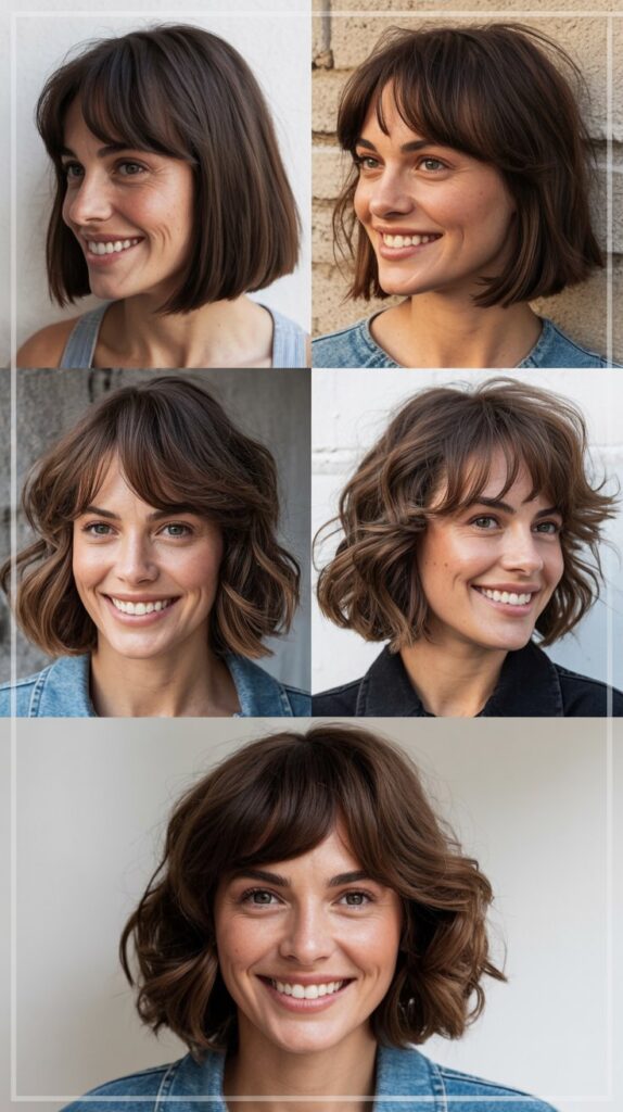 Collarbone Bob with Side Fringe