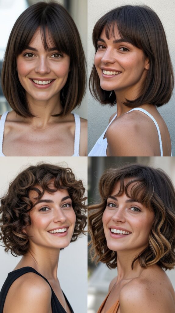 Layered Bob with Curtain Fringe