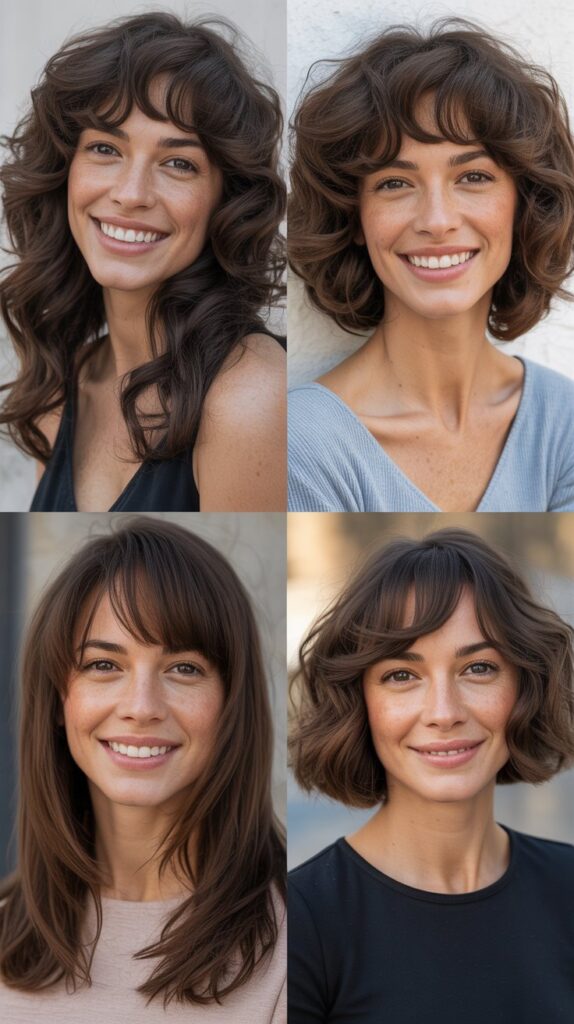 Swoopy Bangs with Bouncy Layers