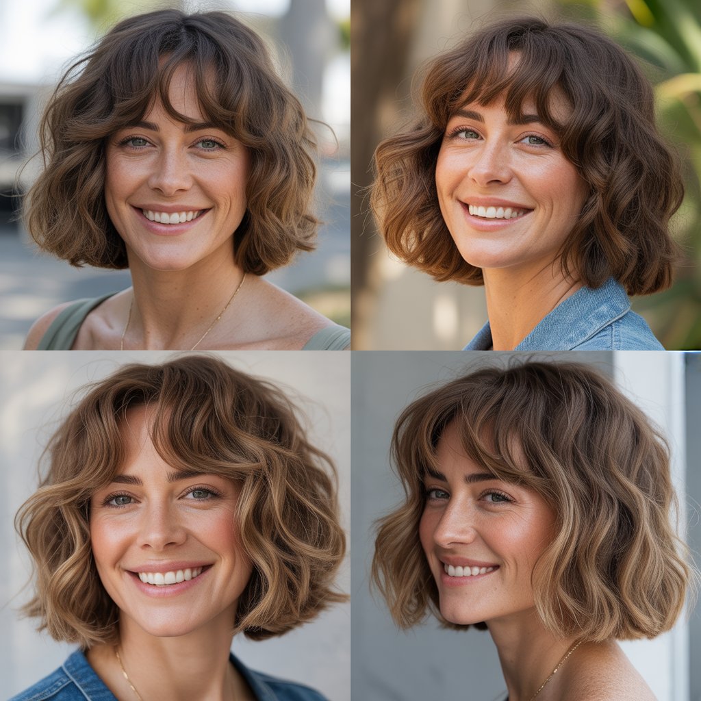 Beachy Waves Bob with Tousled Bangs