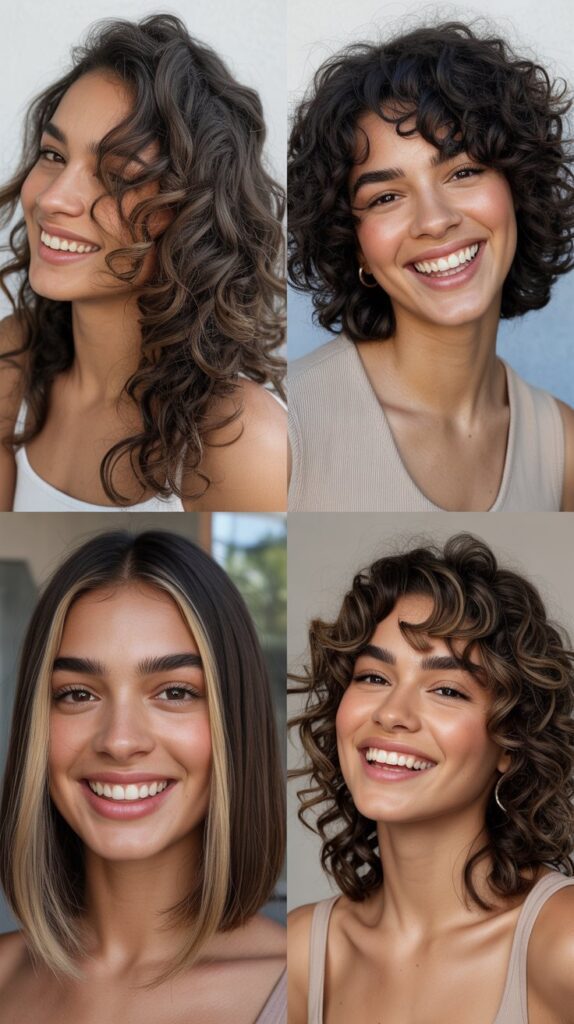 Layered Hair with Deep Side Part