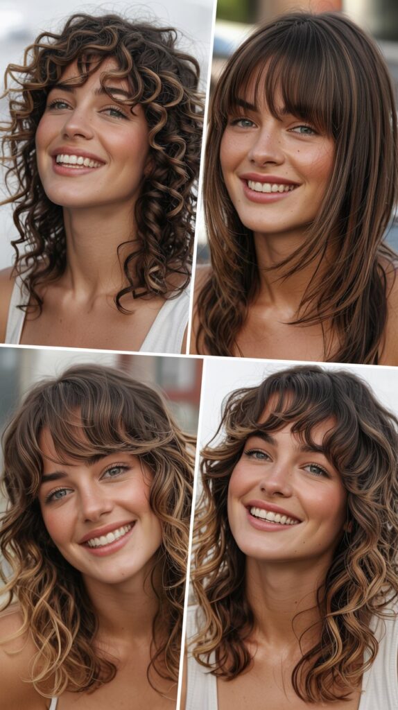 Feathered Layers with Wispy Curtain Bangs