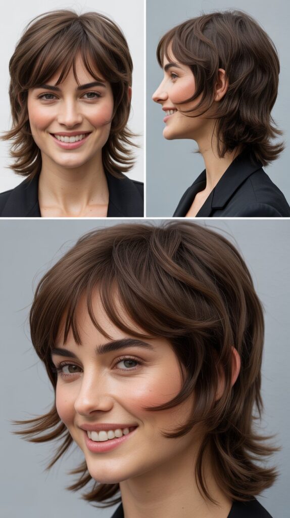 Layered Shag With Eyebrow-Grazing Bangs