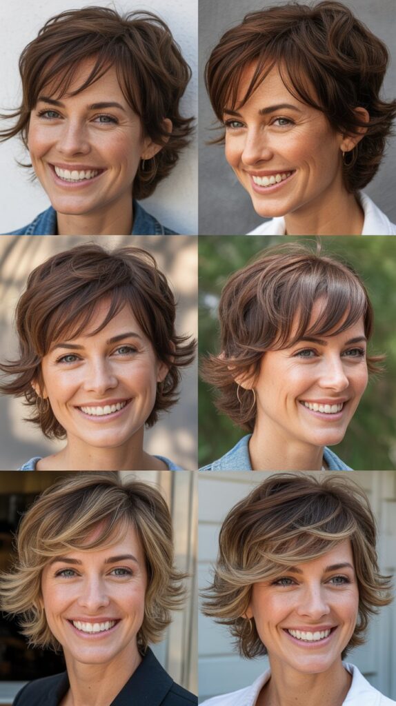 Razored Shag with Piecey Side Swept Bangs