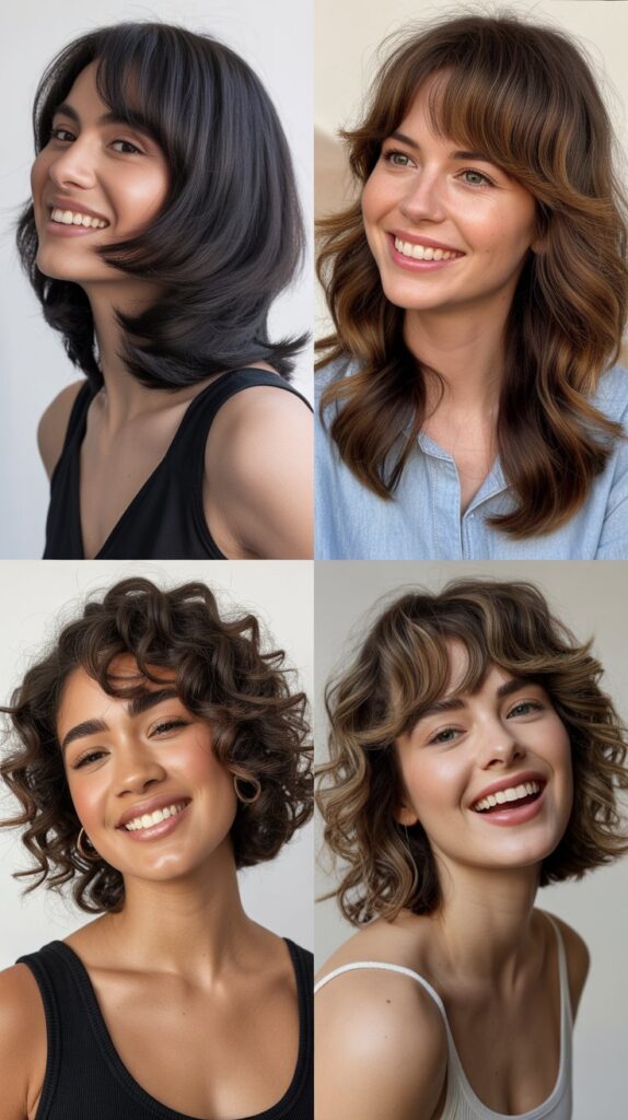 Rounded Layers with Arched Side Bangs