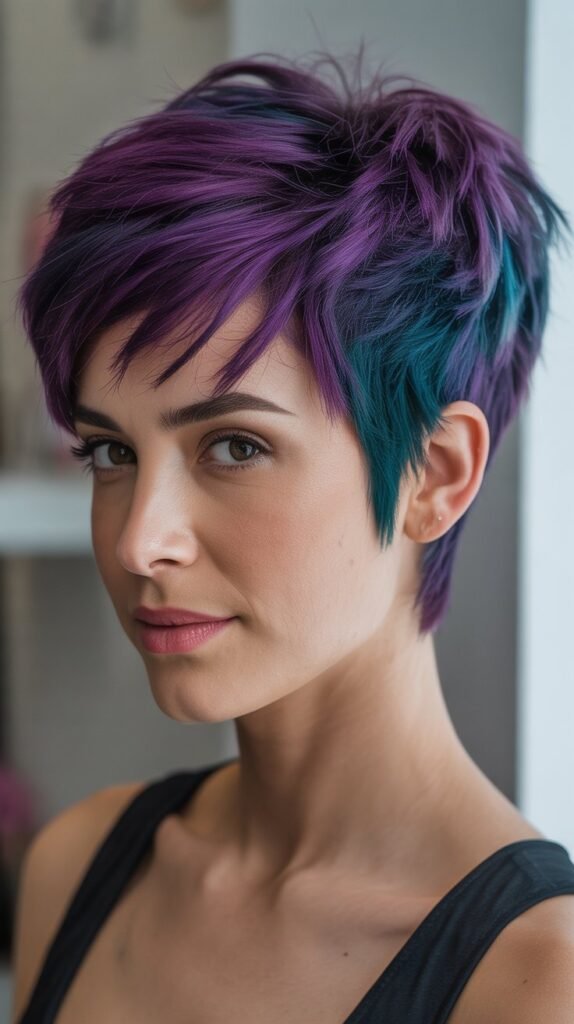 Colored Pixie with Dark Roots