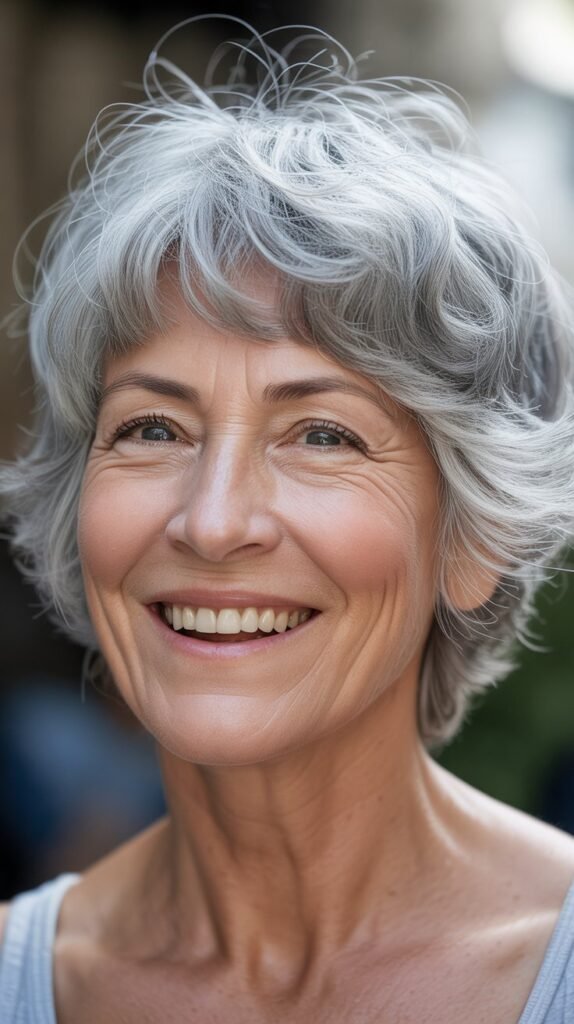 Messy Textured Pixie with Longer Bangs