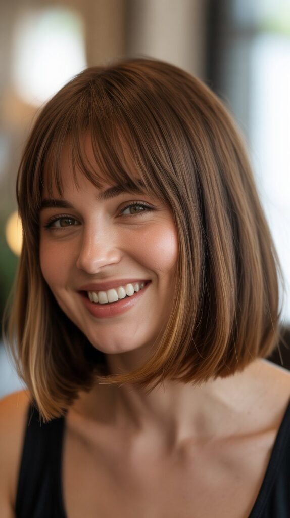 Medium Bob with Curtain Bangs