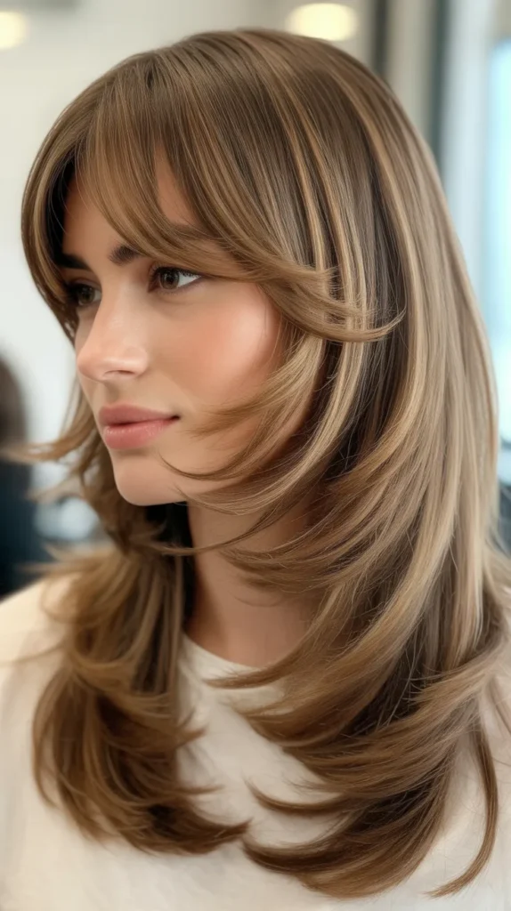 Feathered Layers With Wispy Curtain Bangs