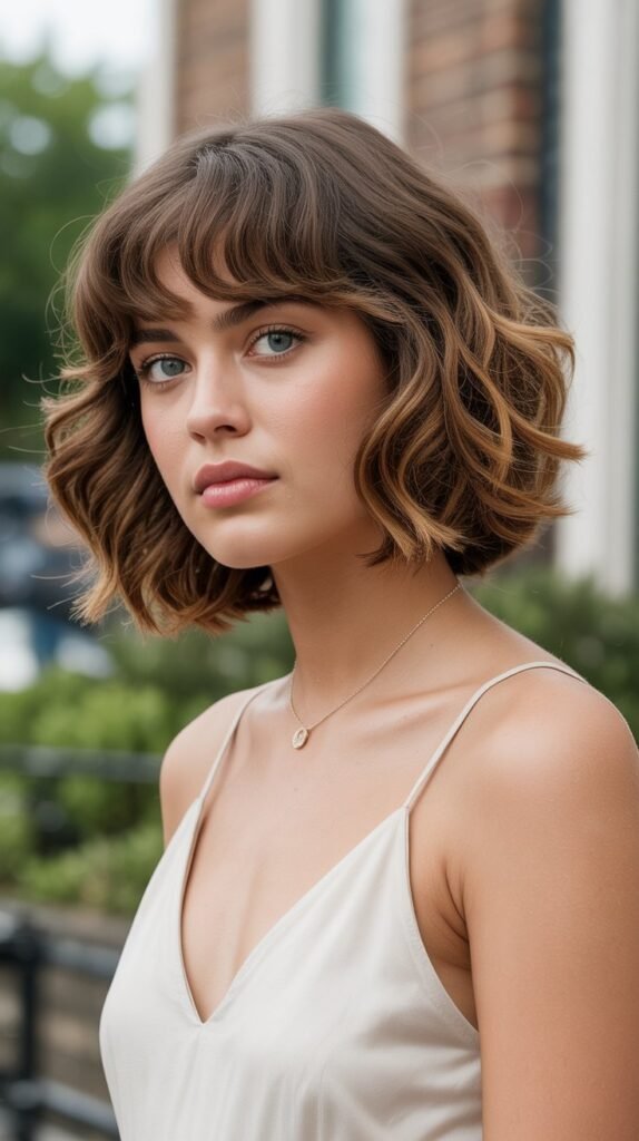 Rounded Bangs With Vintage Waves