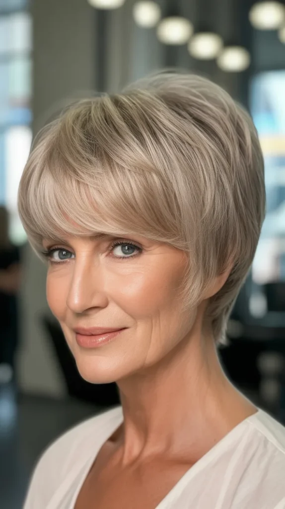 Graduated Pixie with Long Bangs