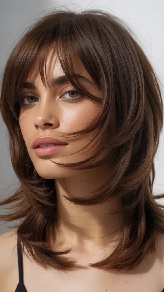 Layered Shag with Eye-Grazing Bangs