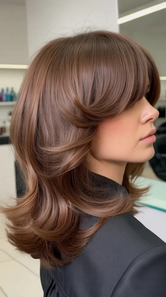 Bouncy Layers with Curved Side Bangs
