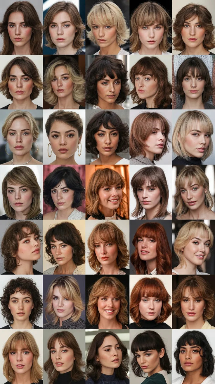 39 Trendy Shoulder-Length Layered Haircuts With Bangs for Thick Hair