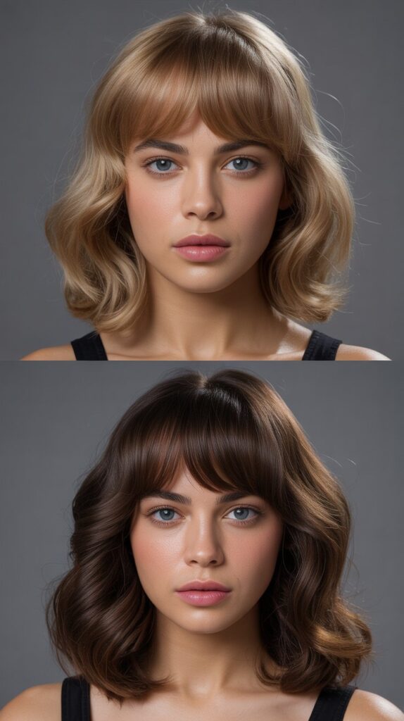 Baby Bangs with Medium Length Hair