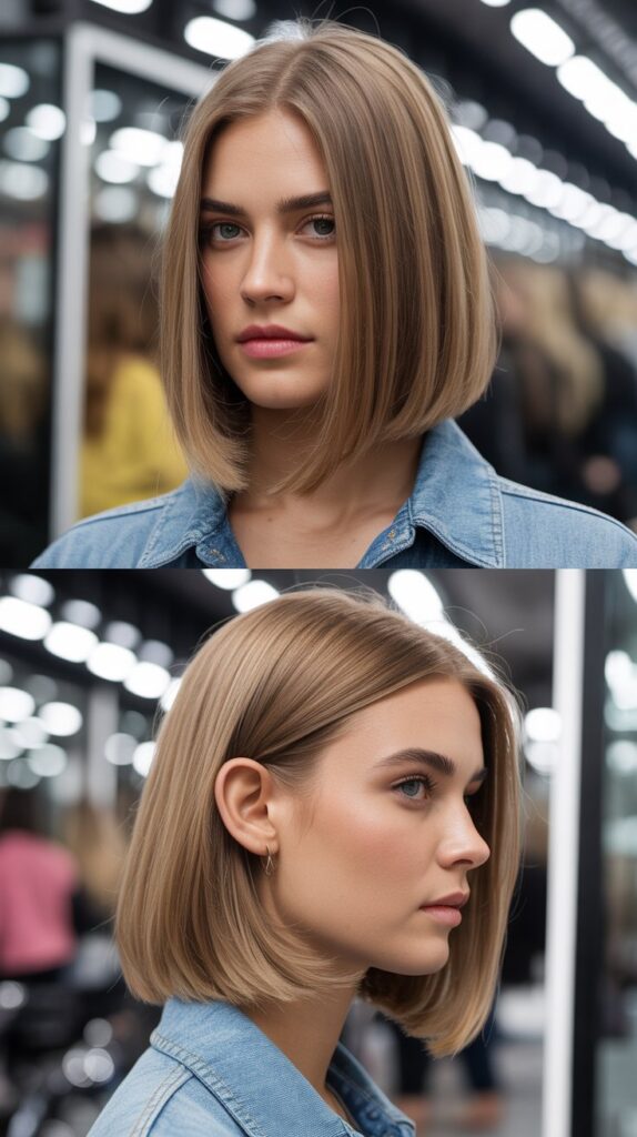 Asymmetrical Long Bob With Longer Front Layers