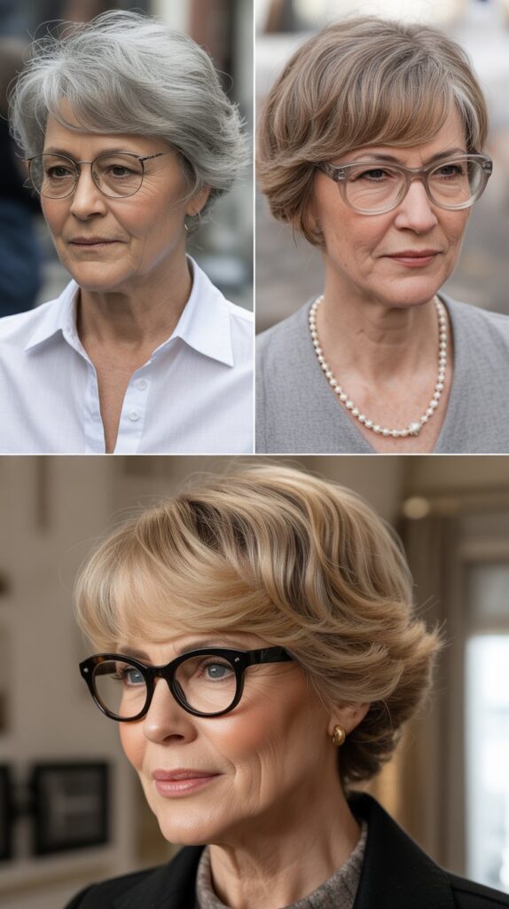 37 Best Bangs for Women Over 50 Who Wear Eyeglasses 34 Feathered Side Bangs