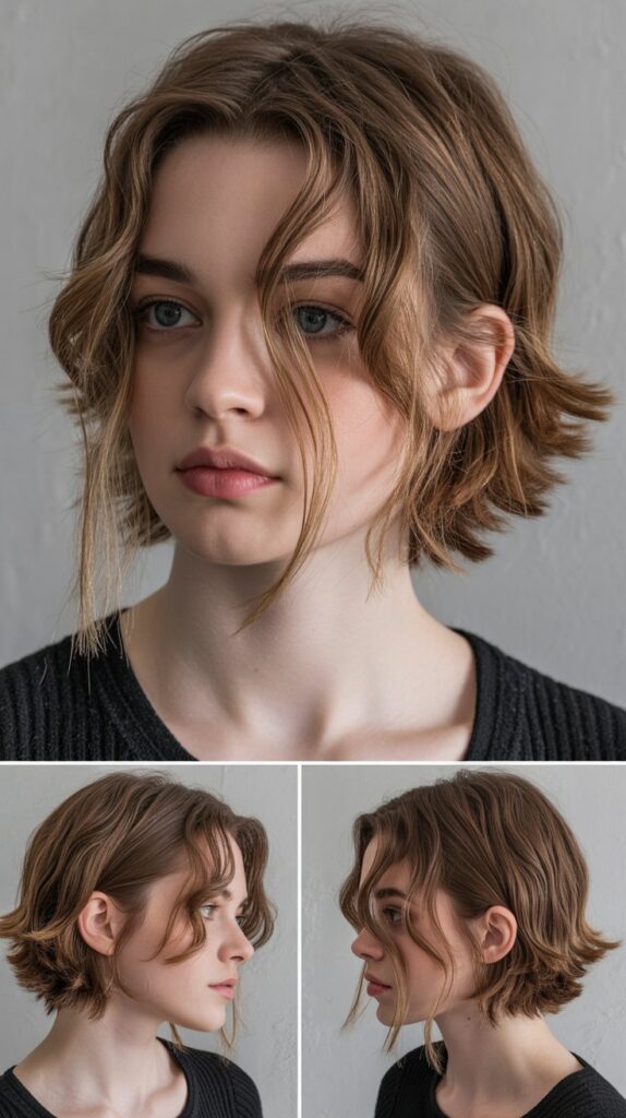 42 Medium Haircuts With Bangs for Thin Hair That Add Volume 11 Razored Midi With Side Bangs