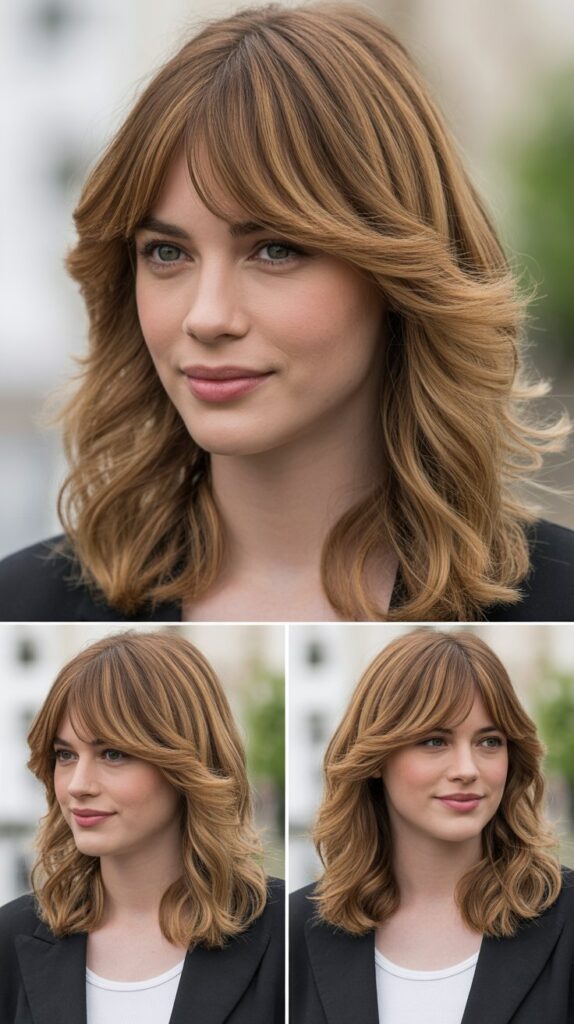 Side-Swept Bangs with Loose Waves